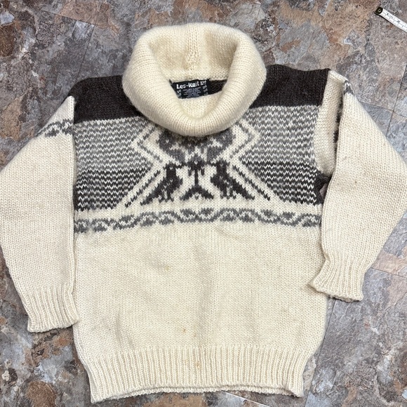 les-Knit Ltd Other - Men's Turtleneck Sweater - Cream and Black